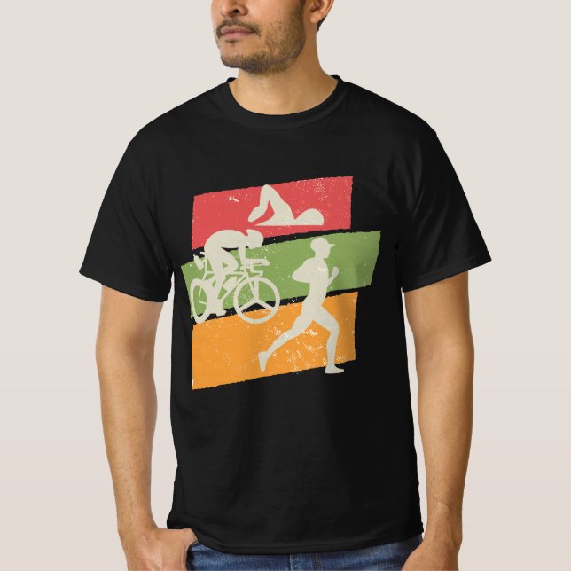 Retro vintage Triathlon T Shirt (Framsida)
