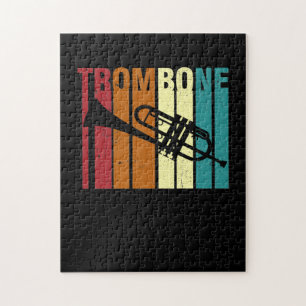 Retro Vintage Trombone Marching Band Trombone Pussel
