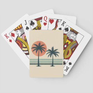 Retro/vintage tropiska handflatan träd casinokort