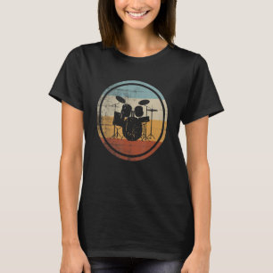 Retro Vintage Trummis Slagverkare Trummor T Shirt