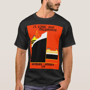 Retro-vintage Tyskland Amerika-fraktlinje och T Shirt