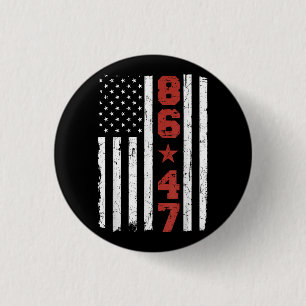 Retro Vintage USA flagga 86 47 Anti-Trump Knapp