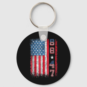 Retro Vintage USA flagga 86 47 Anti-Trump Nyckelring