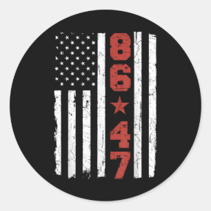 Retro Vintage USA flagga 86 47 Anti-Trump Runt Klistermärke