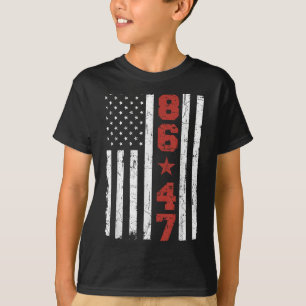 Retro Vintage USA flagga 86 47 Anti-Trump T Shirt