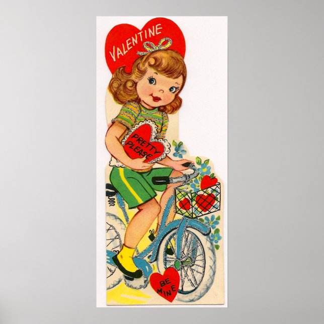 Retro vintage Valentine-flicka poster (Framsidan)