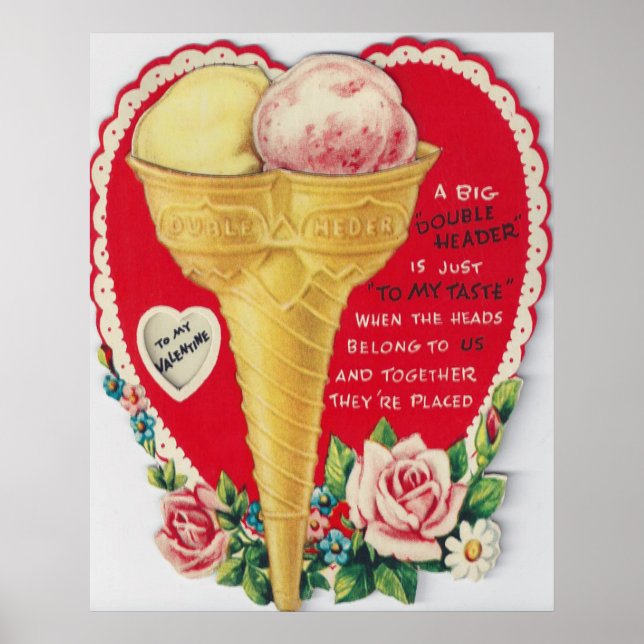 Retro vintage Valentine glass Valentine poster (Framsidan)