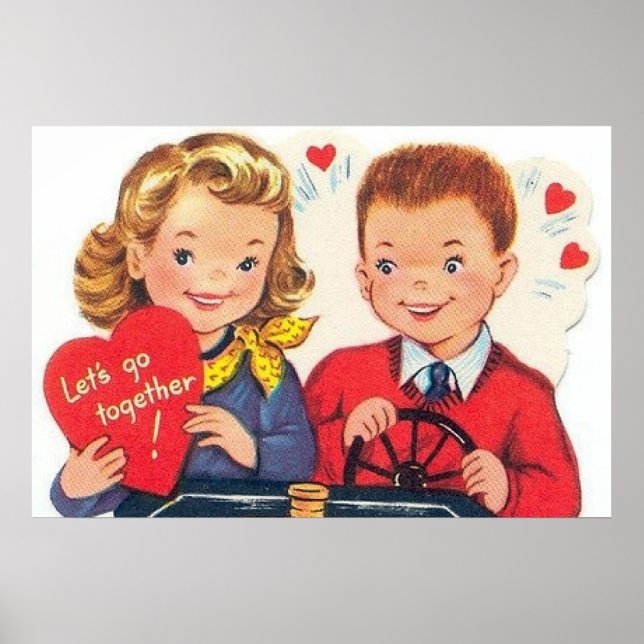 Retro vintage Valentine-Helgdag poster (Framsidan)