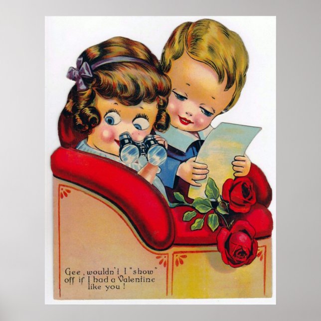 Retro vintage Valentine-Helgdag poster (Framsidan)