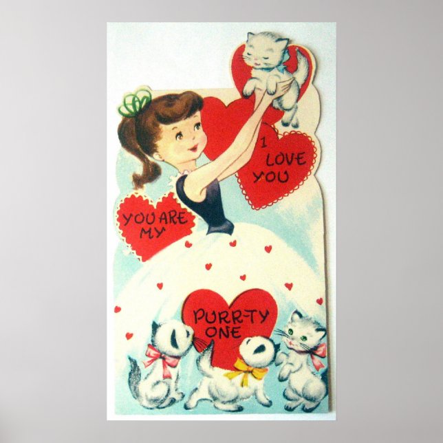 Retro vintage Valentine-Helgdag poster (Framsidan)