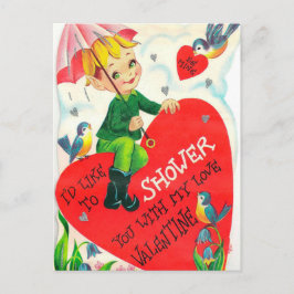 Retro Vintage Valentine Helgdag Shower vycard Helg Vykort