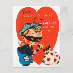 Retro Vintage Valentine-Helgdag vykort