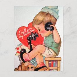 Retro Vintage Valentine-Helgdag vykort