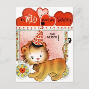 Retro Vintage Valentine lejont vykort