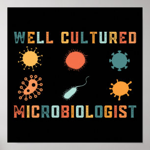 Retro-Vintage Välodlad mikrobiolog Poster