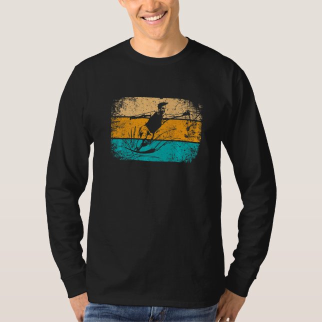Retro Vintage Vatten Ski T Shirt (Framsida)