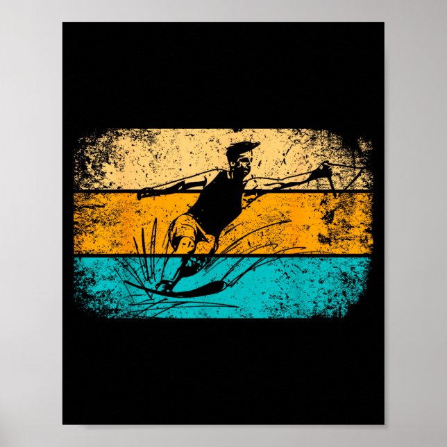 Retro vintage vattenskidor  poster (Framsidan)