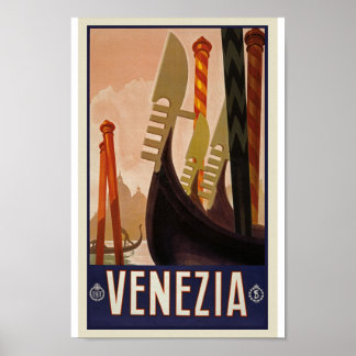 Retro Vintage Venezia Travel Classic Old Poster