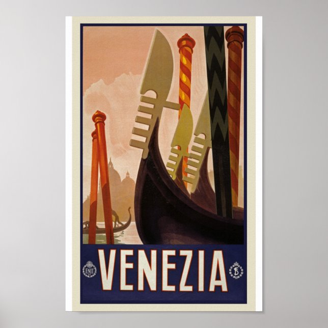 Retro Vintage Venezia Travel Classic Old Poster (Framsidan)