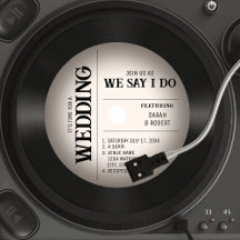 Retro Vintage Vignette Vinyl Record Bröllop