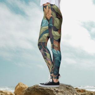 Retro Vintage Viktoriansk William Morris Konst Mön Leggings
