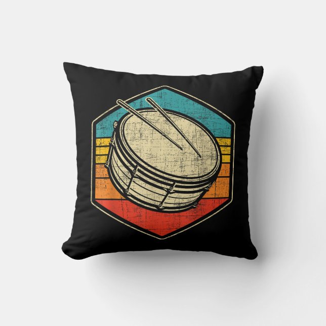 Retro Vintage Virveltrumma - Marching Band Drumlin Kudde (Framsida)