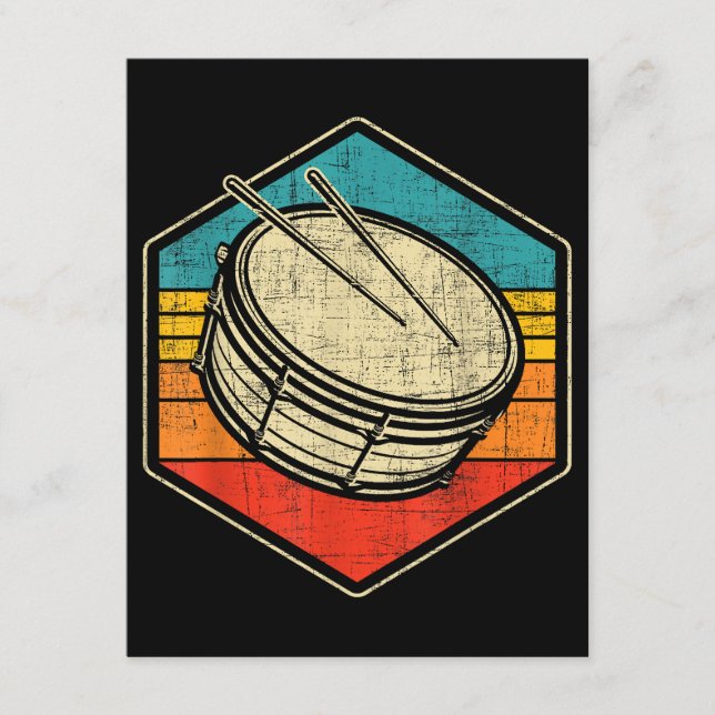 Retro Vintage Virveltrumma - Marching Band Drumlin Tilläggskort (Framsida)