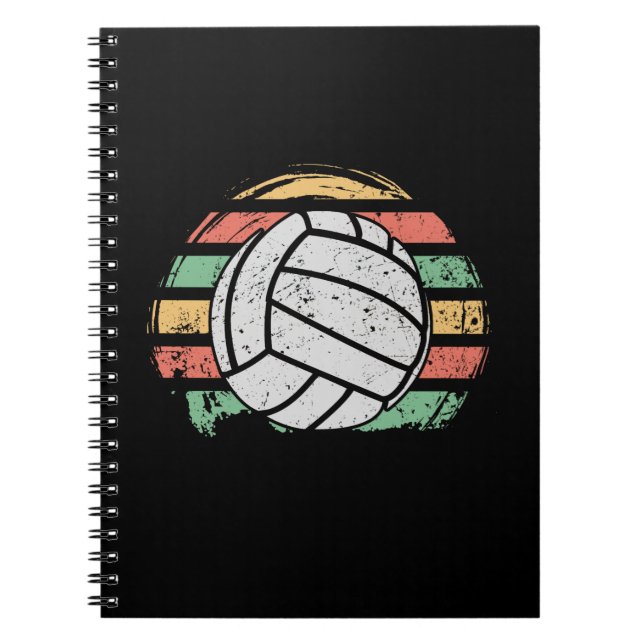 Retro Vintage Volleyball Anteckningsbok (Framsidan)