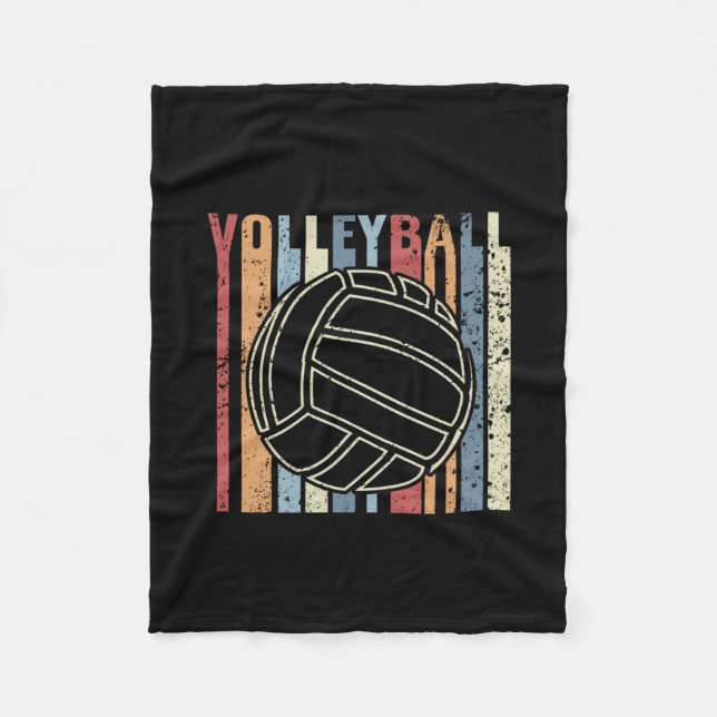 Retro Vintage Volleyball Fleecefilt (Framsidan)