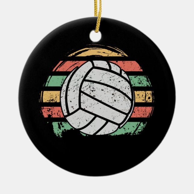 Retro Vintage Volleyball Julgransprydnad Keramik (Framsidan)