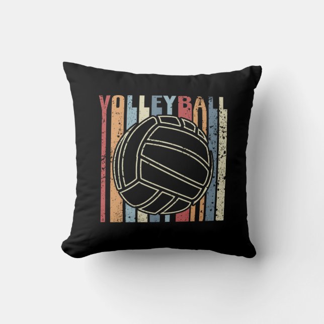 Retro Vintage Volleyball Kudde (Framsida)
