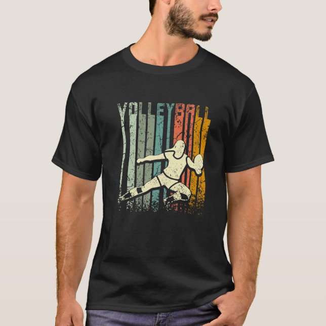 Retro Vintage Volleyball Premium T Shirt (Framsida)