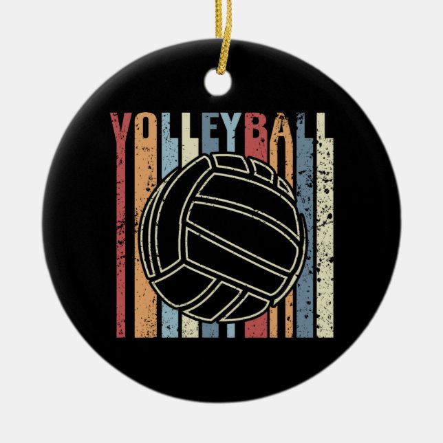 Retro Vintage Volleyboll Julgransprydnad Keramik (Framsidan)