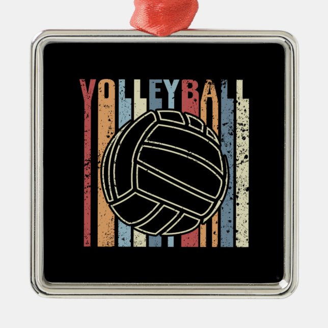 Retro Vintage Volleyboll Julgransprydnad Metall (Framsidan)