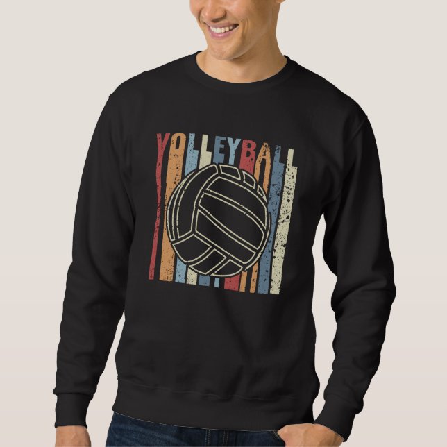Retro Vintage Volleyboll Lång Ärmad Tröja (Framsida)