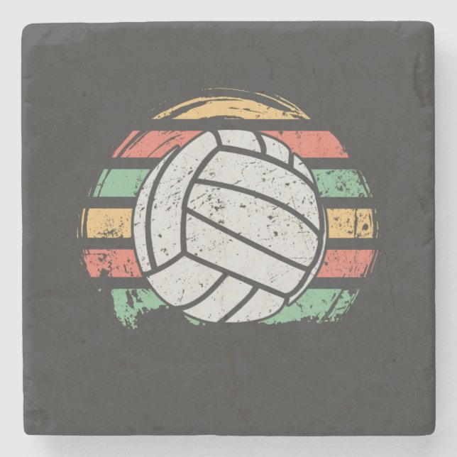 Retro Vintage Volleyboll Stenunderlägg (Framsidan)