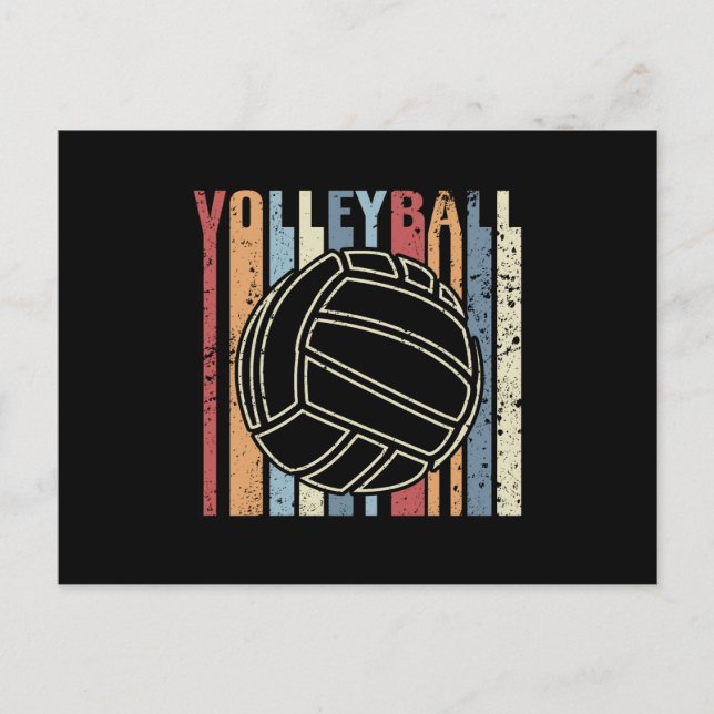 Retro Vintage Volleyboll Vykort (Framsida)
