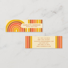 Retro Vintage Wave-Abstrakt Trendig Namn Mini Visitkort