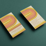 Retro Vintage Wave-Abstrakt Trendig Namn Visitkort<br><div class="desc">Retro Vintage Wave Abstrakt Trendig Namn-Affärskort har en reflektionsvåg i nyans av gult,  brunt och orange med ett överlägg av ditt namn och företag eller din beteckning på framsidan. På motsatt sida finns kontaktuppgifter för personligen. Designad av © Evco Studio www.zazzle.com/store/evcostudio</div>