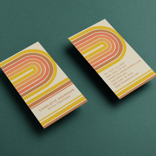 Retro Vintage Wave-Abstrakt Trendig Namn Visitkort