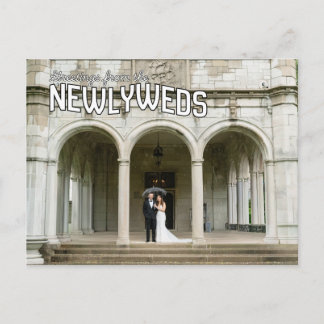 Retro Vintage Wedding Thank You Post Card Vykort