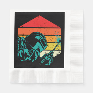 Retro Vintage Welding Helmet Silhouette Welder Gif Pappersservett