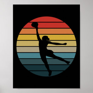 Retro Vintage Wnba Basketball Logotyp Poster