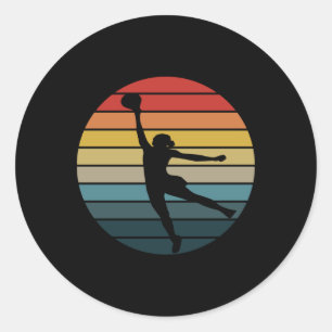 Retro Vintage Wnba Basketball Logotyp Runt Klistermärke
