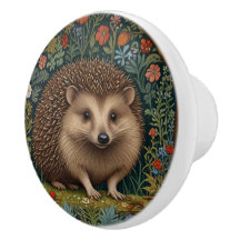 Retro vintage woodland hedgehog woodland botaniskt