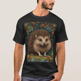 Retro vintage woodland hedgehog woodland botaniskt t shirt