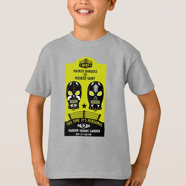 Retro Vintage Wrestling Poster T Shirt (Framsida)