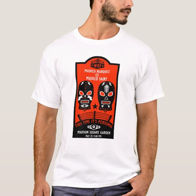 Retro Vintage Wrestling Poster T Shirt (Framsida)