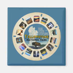 RETRO VINTAGE YELLOWSTONE NATIONAL PARK SOUVENIR MAGNET