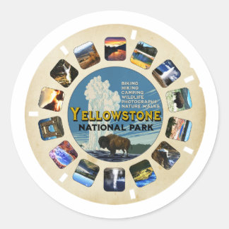 Retro Vintage Yellowstone nationalpark Souvenir Runt Klistermärke